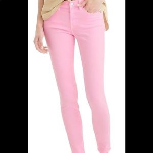 J.Crew Toothpick Ankle Soft Bright Pink Jeans